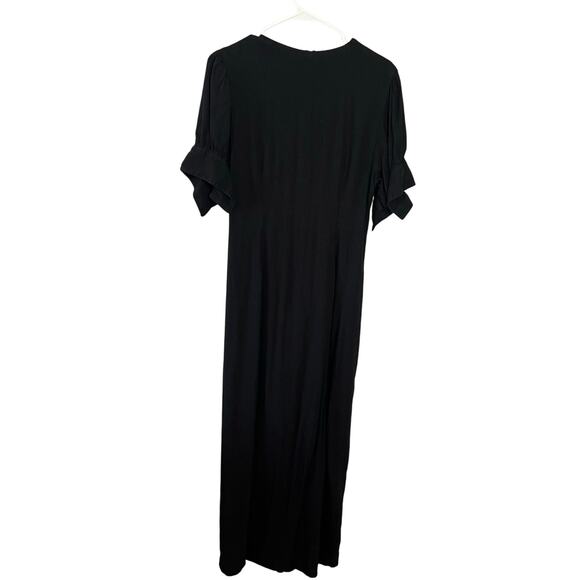 Free People Vintage Summer Midi Black Dress with Buttons Size Large - Picture 4 of 15